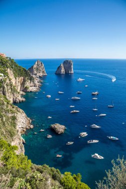 Capri, İtalya - 13 Haziran 2014: Capri adasında bir güzel yaz günü İtalya