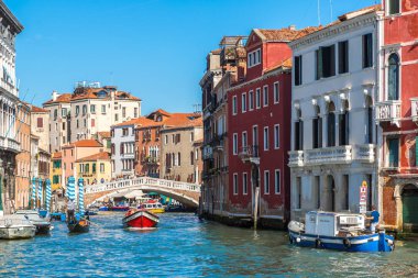 Venedik, İtalya, 12 Temmuz 2014: Canal Grande bir yaz günü, Venedik, İtalya