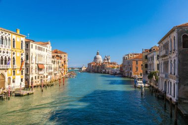 Venedik, İtalya, 12 Temmuz 2014: Canal Grande bir yaz günü, Venedik, İtalya