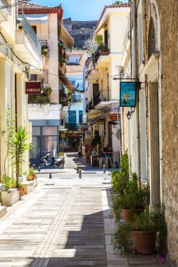 Nafplion, Yunanistan - 16 Haziran 2015: Yunanistan, Nafplion güzel yaz gün