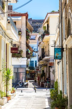 Nafplion, Yunanistan - 16 Haziran 2015: Yunanistan, Nafplion güzel yaz gün