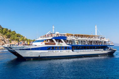 Hydra, Yunanistan - 19 Temmuz 2015: Bir yaz günü Hydra Adası Yunanistan