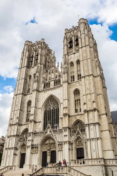 Brussels Belgium July 2014 Michel Cathedral Beautiful Summer Day Brussels — Stock Photo, Image