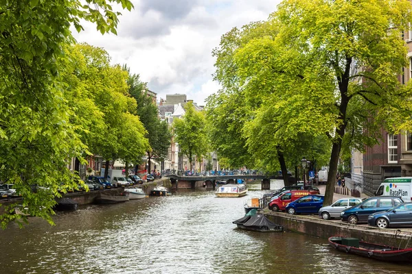 Amsterdam Nederländerna Augusti 2014 Kanalerna Amsterdam Amsterdam Huvudstaden Och Den — Stockfoto