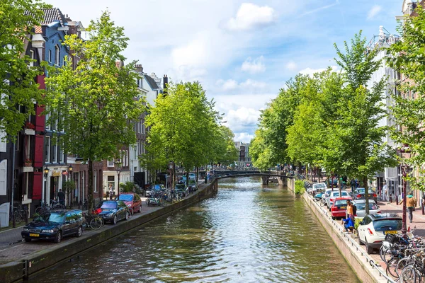 Amsterdão Países Baixos Agosto 2014 Canais Amsterdã Amesterdão Capital Cidade — Fotografia de Stock