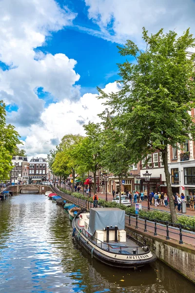 Amsterdam Nederländerna Augusti 2014 Kanalerna Amsterdam Amsterdam Huvudstaden Och Den — Stockfoto