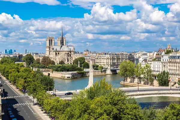 Parigi Francia Luglio 2014 Veduta Aerea Della Senna Notre Dame — Foto Stock