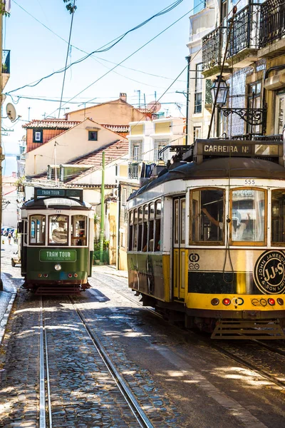 Lisabon Portugalsko Července 2014 Vintage Tramvaj Městské Centrum Lisabonu Červenec — Stock fotografie