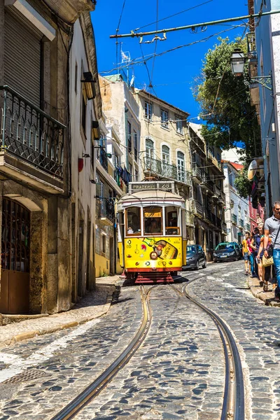 Lisabon Portugalsko Července 2014 Vintage Tramvaj Městské Centrum Lisabonu Červenec — Stock fotografie