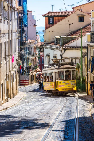 Lisbon Portekiz Temmuz 2014 Vintage Tramvay Şehir Merkezi Lizbon Temmuz — Stok fotoğraf