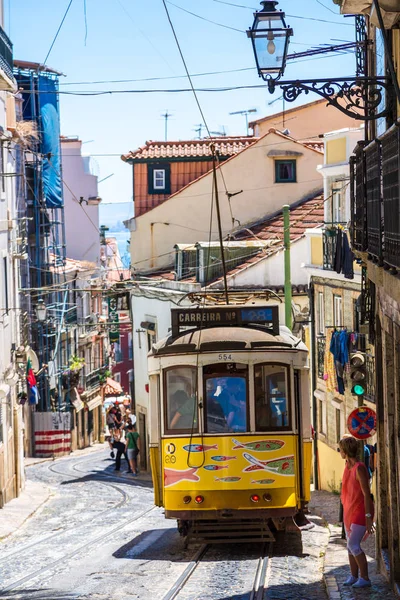Lisbon Portekiz Temmuz 2014 Vintage Tramvay Şehir Merkezi Lizbon Temmuz — Stok fotoğraf