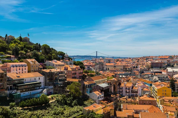 Lisbon Portugal July 2014 Aerial View Lisbon Portugal Sao Jorge — Stock Photo, Image