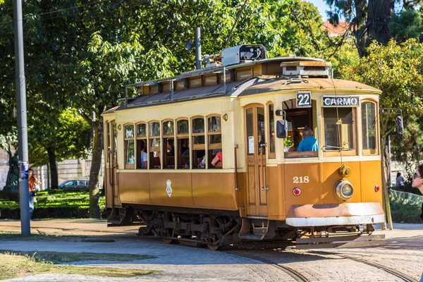 Lissabon Portugal Juli 2014 Historiska Spårvagn Porto Portugal Sommardag — Stockfoto