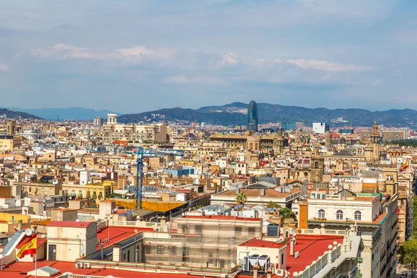 Barcelona Hiszpania Czerwiec 2014 Panoramiczny Widok Barcelonę Parku Guell Letni — Zdjęcie stockowe