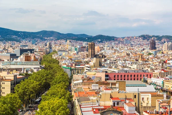 Barcelona Hiszpania Czerwiec 2014 Panoramiczny Widok Barcelonę Parku Guell Letni — Zdjęcie stockowe