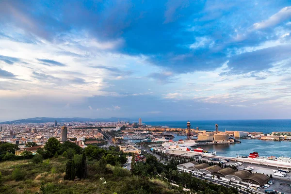 Barcelona Spanje Juni 2014 Panoramisch Uitzicht Barcelona Havenstad Spanje — Stockfoto