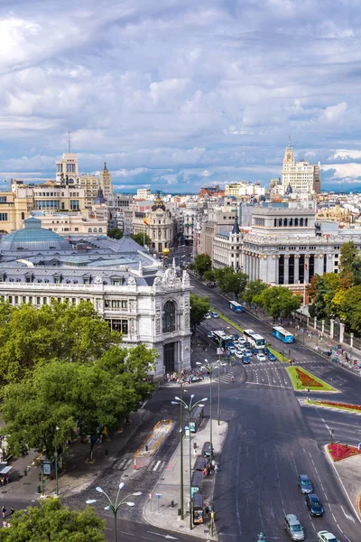 Madrid Spanya Temmuz 2014 Hava Görünümünde Madrid Plaza Cibeles Bir — Stok fotoğraf