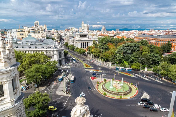 Мадрид Испания Июля 2014 Вид Воздуха Фонтан Cibeles Площади Plaza — стоковое фото