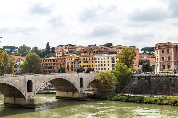 Rome Olaszország Július 2014 Panorámás Kilátással Róma Tiberis Egy Nyári — Stock Fotó