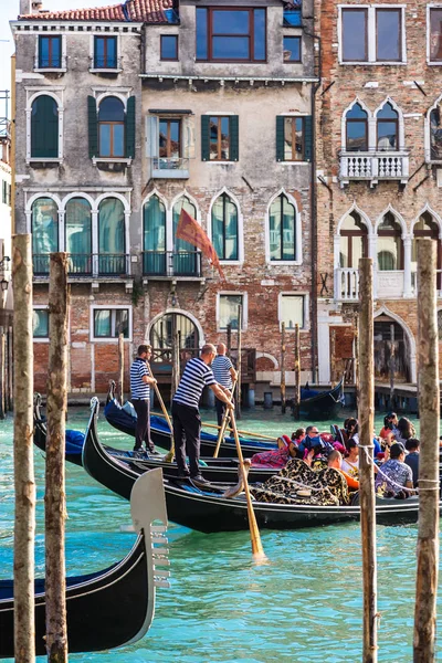 Venise Italie Juin 2014 Gondole Sur Canal Grande Venise Par — Photo