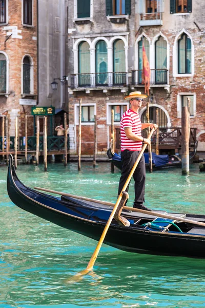 Venise Italie Juin 2014 Gondole Sur Canal Grande Venise Par — Photo