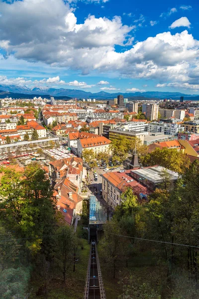 Ljubljana Slovenien Juni 2014 Flygfoto Över Ljubljana Slovenien Sommardag — Stockfoto