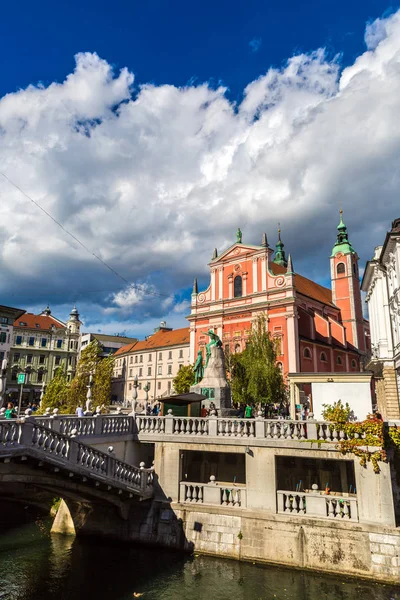 Любляна Словенія Червня 2014 Року Францисканський Церкви Літній День Любляна — стокове фото