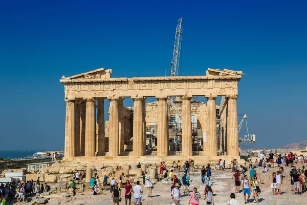 Athen Griechenland Juli 2015 Parthenontempel Auf Der Akropolis Einem Sommertag — Stockfoto