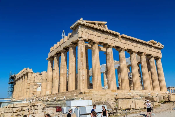 Atenas Grecia Julio 2015 Templo Del Partenón Acrópolis Día Verano — Foto de Stock