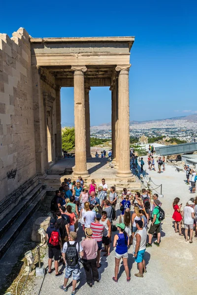 Atenas Grecia Julio 2015 Erechtheum Ruinas Del Templo Acrópolis Día —  Fotos de Stock