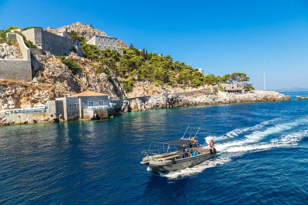 Hydra Grecia Julio 2015 Barcos Isla Hydra Día Verano Grecia — Foto de Stock