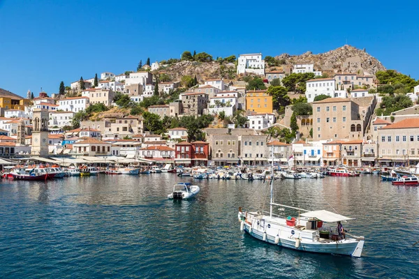 Hydra Grecia Luglio 2015 Barche Sull Isola Hydra Una Giornata — Foto Stock