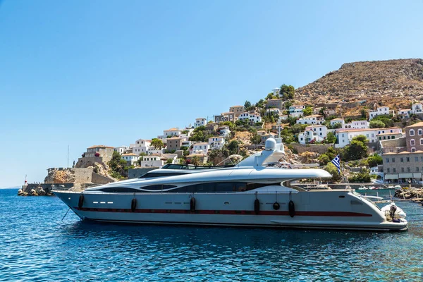Hydra Grecia Luglio 2015 Yacht Lusso All Isola Hydra Una — Foto Stock