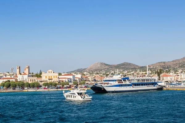 Aegina Grecia Luglio 2015 Porto Nell Isola Egina Una Giornata — Foto Stock