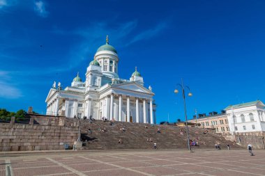 Helsinki, Finlandiya - 23 Haziran 2016: Helsinki Katedrali bir güzel yaz günü, Finlandiya