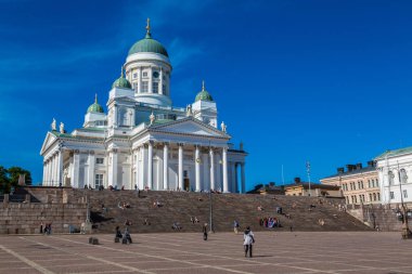 Helsinki, Finlandiya - 23 Haziran 2016: Helsinki Katedrali bir güzel yaz günü, Finlandiya