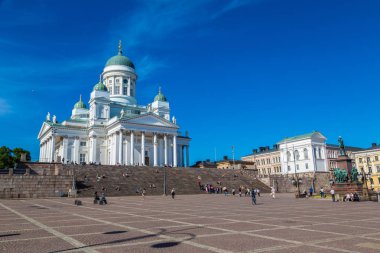 Helsinki, Finlandiya - 23 Haziran 2016: Helsinki Katedrali bir güzel yaz günü, Finlandiya
