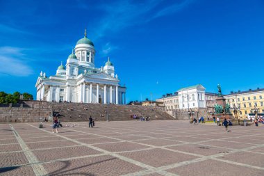 Helsinki, Finlandiya - 23 Haziran 2016: Helsinki Katedrali bir güzel yaz günü, Finlandiya