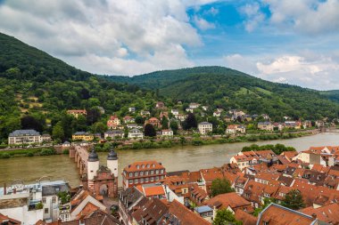 Heidelberg, Almanya - 23 Haziran 2016: Hava manzarasına güzel yaz günü Heidelberg, Almanya üzerinde 23 Haziran 2016