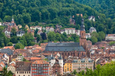 Heidelberg, Almanya - 23 Haziran 2016: Hava manzarasına güzel yaz günü Heidelberg, Almanya üzerinde 23 Haziran 2016