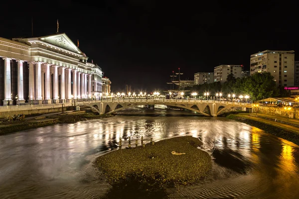 Skopje Mazedonien Juni 2016 Museum Für Archäologie Und Brücke Skopje — Stockfoto