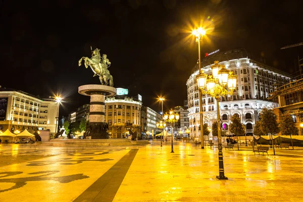 Skopje Macedonia Junho 2016 Alexandre Grande Monumento Skopje Belo Verão — Fotografia de Stock