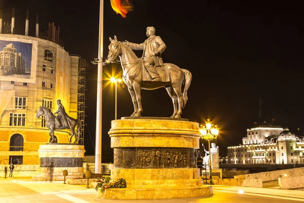 Skopje Macédoine Juin 2016 Place Principale Skopje Par Une Belle — Photo