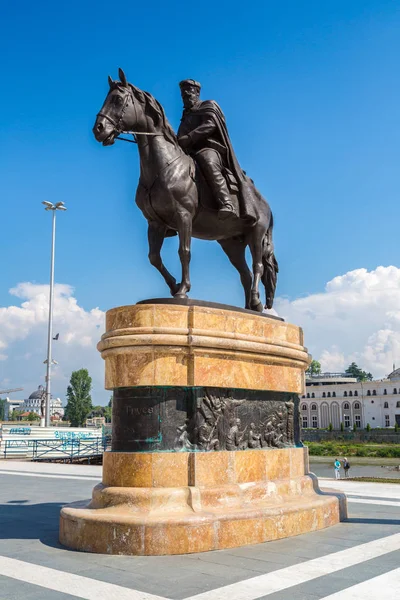 Skopje Makedonie Června 2016 Hlavní Náměstí Skopje Krásný Letní Den — Stock fotografie