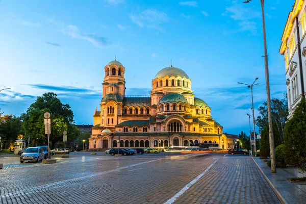 美しい夏の夜 ブルガリアのソフィアのソフィア ブルガリア 2016 アレクサンドル ネフスキー大聖堂 — ストック写真