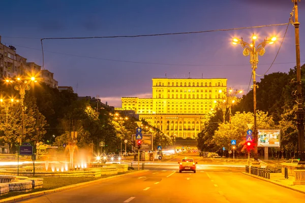 Bucharest Roménia Junho 2016 Edifício Parlamento Romeno Bucareste Uma Bela — Fotografia de Stock