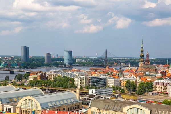 Riga Lettland Juni 2016 Panorama Luftaufnahme Riga Einem Schönen Sommertag — Stockfoto