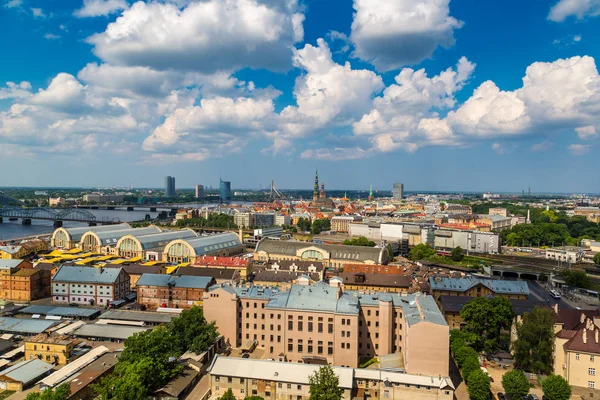 Riga Lettland Juni 2016 Panorama Flygfoto Över Riga Vacker Sommardag — Stockfoto