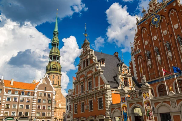 Riga Lettonie Juin 2016 Maison Des Points Noirs Église Saint — Photo