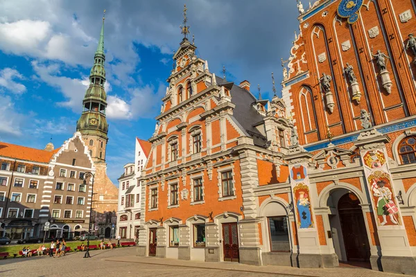 Riga Letonya Haziran 2016 Siyah Saint Peters Kilise Bir Güzel — Stok fotoğraf